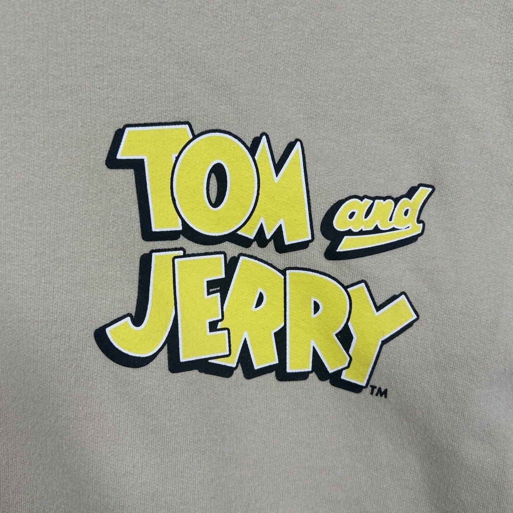 Tom and Jerry Mens Large Beige Pullover Hoodie - Picture 3 of 7